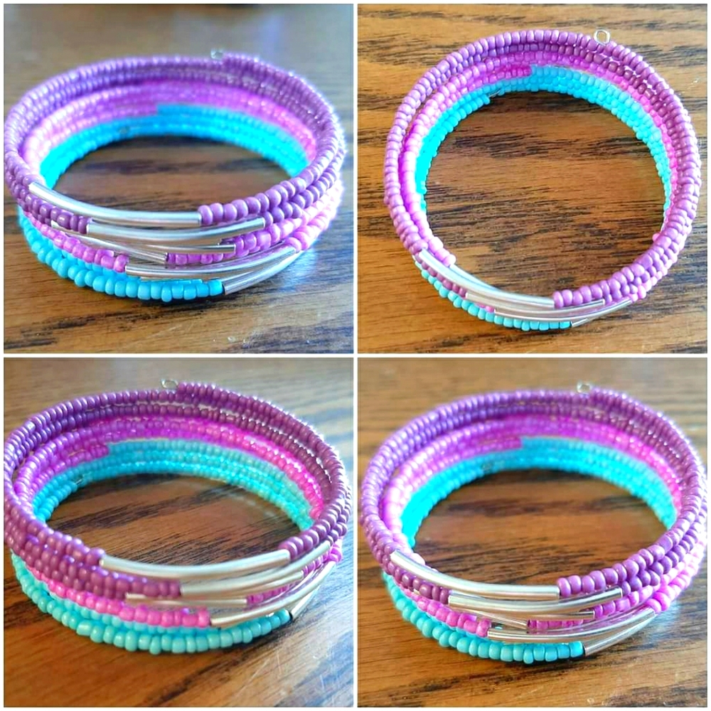 Peaceful memory wire bracelet